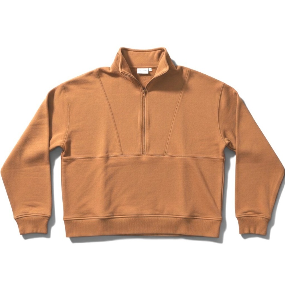 Richer Poorer Quarter Zip Sweatshirt Womens XL Brown French Terry Pullover